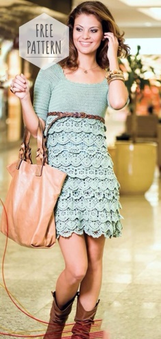 Crochet Dress with Ruffles Free Pattern