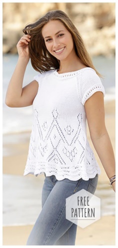 SUMMER BLOUSE FLARED TO THE BOTTOM WITH OPENWORK PATTERN