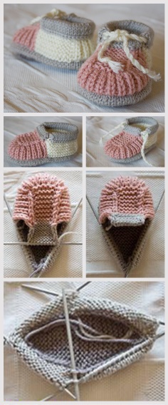 Knitted Baby Shoes Tutorial