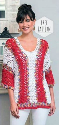 Crochet Spring Blouse Free Pattern