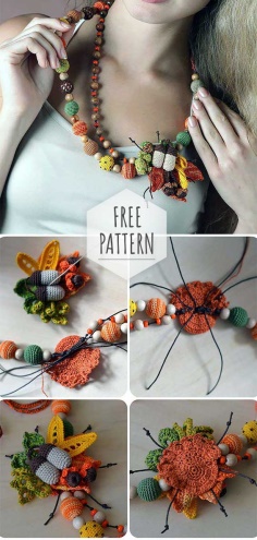 Knit Crochet Bright Necklace