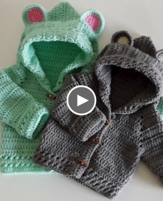 Crochet 9 How to crochet a hooded baby jacket