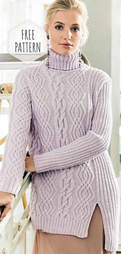 Knitted Turtleneck Sweater Free Pattern