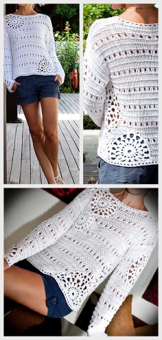 Crochet Summer White Top