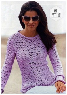 Openwork pullover with ruffles free pattern