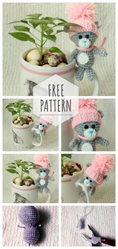 A gift is a bear in a cup amigurumi