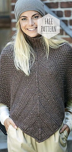 Knitted Nice Poncho Free Pattern