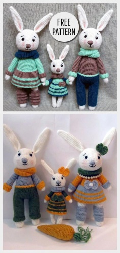 Amigurumi Bunny Family Free Pattern