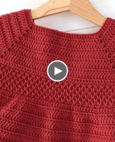 How to crochet a children39;s Tunisian crochet smock stitch dress - The Penelope Dress