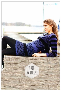Dress knitting with jacquard pattern 