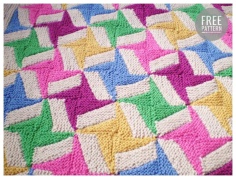 Colorful plaid rug crochet free pattern