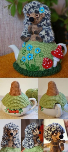 Crochet Hedgehog Teapot Vesting