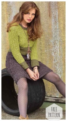 Two-color knitting dress free pattern