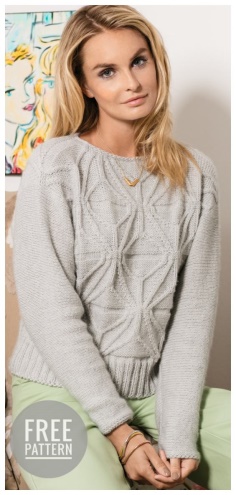 GRAY SWEATER WITH EMBOSSED FREE PATTERN