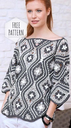 Pullover of Flower Free Pattern