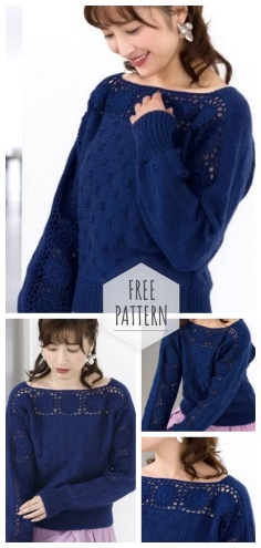 Crochet and knitting pullover