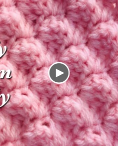 How to Crochet  Fluffy Cotton Candy Crochet Stitch  Textured double crochet -Crochet for Baby 162