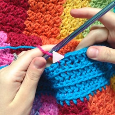 How to knit Rainbow Half Double Crochet video tutorial