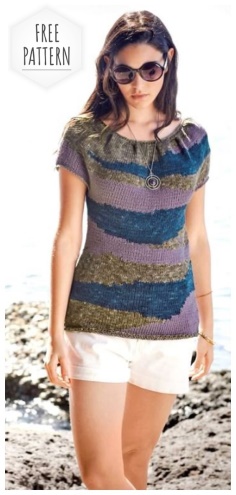 SUMMER PULLOVER WITH JACQUARD STRIPS