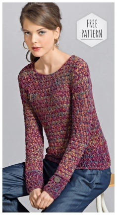 Two types of blend yarn jumper free pattern