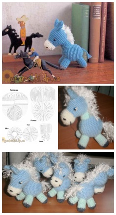 Knitted horse amigurumi crochet