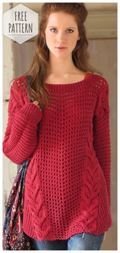 Red oversized jumper free pattern