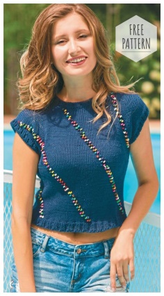 Top with beads crochet free pattern