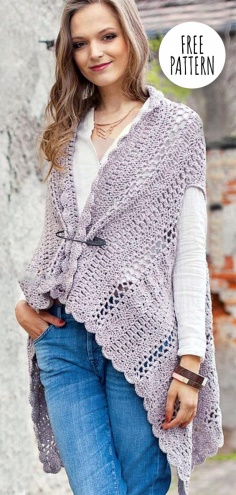 Shawl Vest Crochet Free Pattern