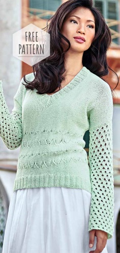 Knitted Openwork Blouse Free Pattern