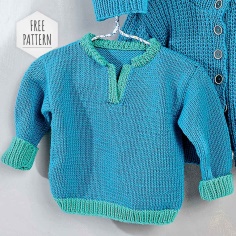 Pullover with Contrasting Stripes Pattern