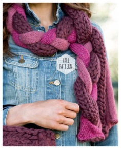 Twisted scarf women crochet free pattern