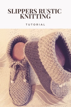 Slippers rustic knitting