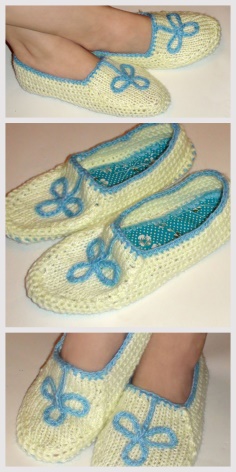 Knitted Yellow Slippers