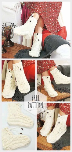 Knitting Socks Boots Free Pattern