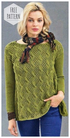 Pullover with openwork pattern