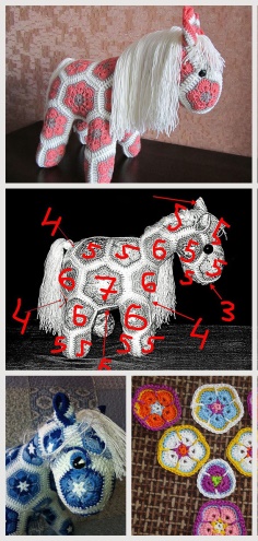 Crochet Colored Amigurumi Horse