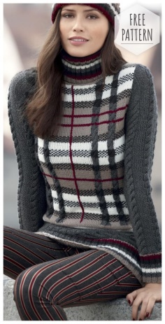 Plaid Sweater Crochet Free Pattern