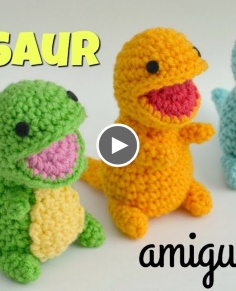 Dinosaur Amigurumi Tutorial  Free Crochet Pattern  Open Mouth Series