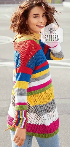 Spring Colored Knitted Top Free Pattern