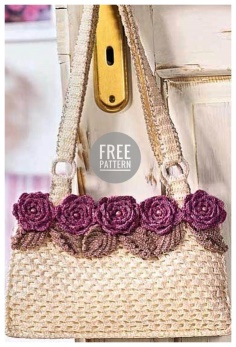 Crochet bag with roses free pattern