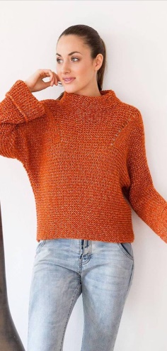 Knitting Red Sweater with Pattern