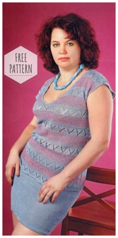 Suit with lace stripes free pattern