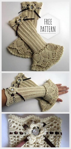 Crochet Autumn Gloves Pattern