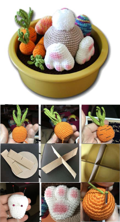 Some Crochet Carrots Planted