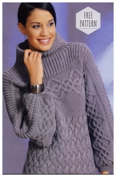 KNITTED SWEATER WITH KNITTED ACROSS YOKE FREE PATTERN