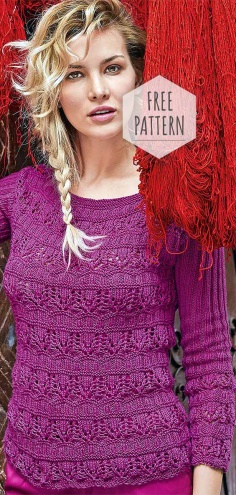 Knitted Pink Blouse Free Pattern