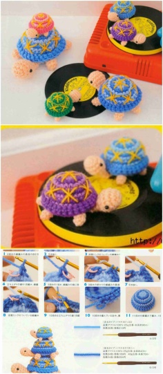 Knit turtles amigurumi crochet 