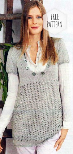 Pullover with Decorative Button
