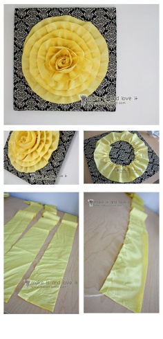 HOW TO MAKE YELLOW FABRIC ROSE