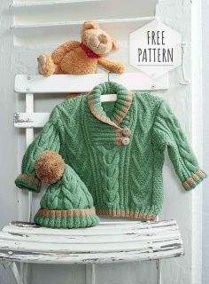 Knitting Cardigan and Cap for Baby